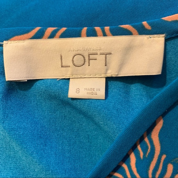 Loft Blue Modern Floral Dress - Picture 3 of 6